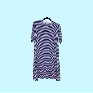 Old Navy size Large. Blue + white striped swing dress